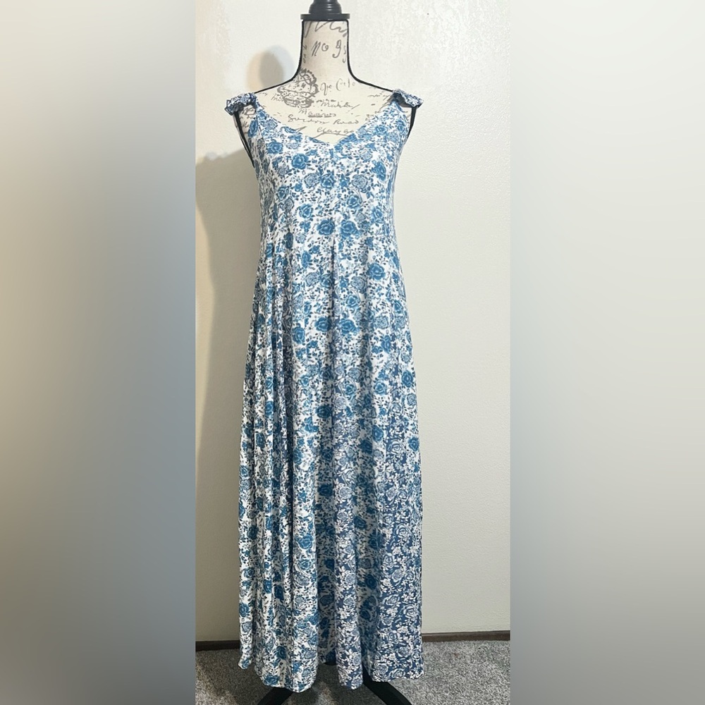 Maaji Blue and White Floral Maxi Dress